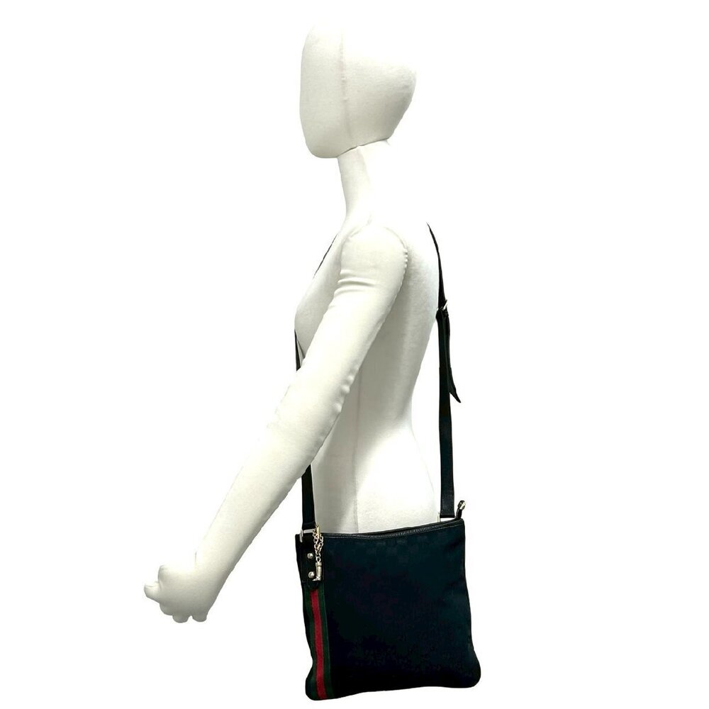GUCCI Sherry GG canvas shoulder bag pochette sacoche black - Picture 4 of 10